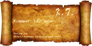 Kummer Tímea névjegykártya