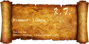 Kummer Tímea névjegykártya